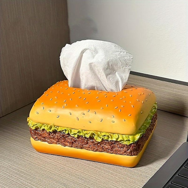 1 st hamburgerformad papperslåda - Unik retro dekorativ pappershållare med rolig nyhetsdesign