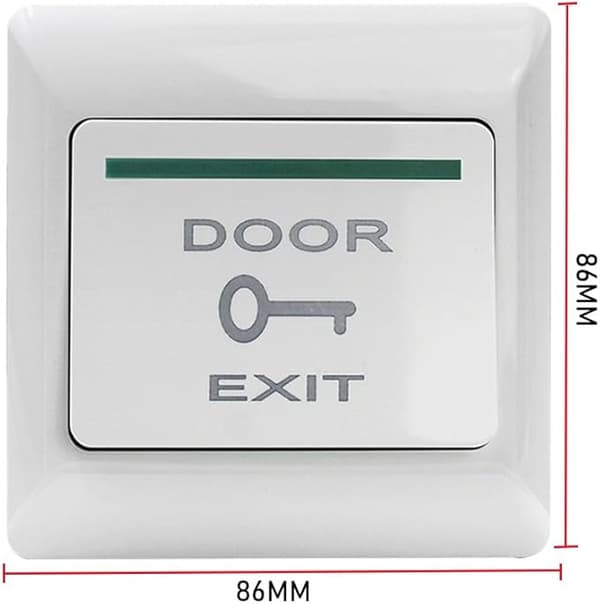 Dør Exit Trykknapp Bryter Dørport for Elektrisk Lås Sikkerhetssystem, 86 X 86 mm, Vannbestandig Dør EXIT