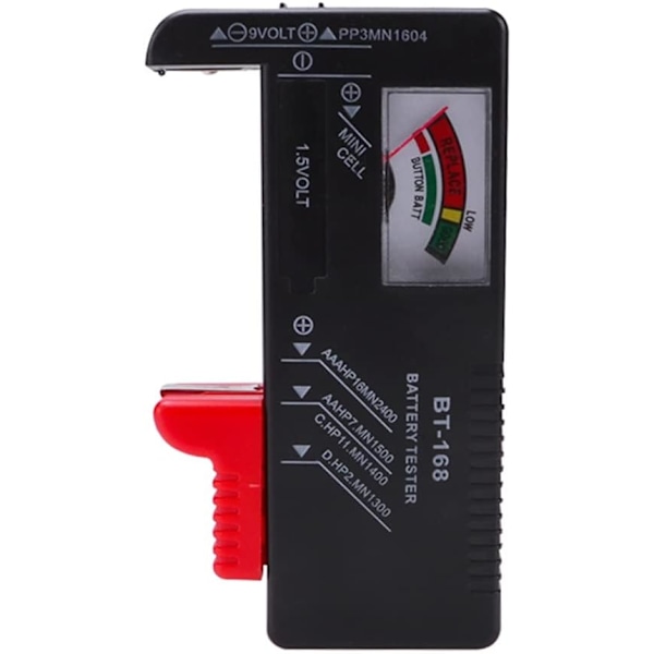 BT-168 Universal Batteritestare, Analog Batteritestare Batterikontroll, Batterilivslängdstestare, för AA, AAA, C, D, 9V, 1.5V, Knappcellsbatterier
