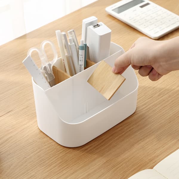 Skrivebordsarrangør Fjernkontrollholder Sminke Caddy Box