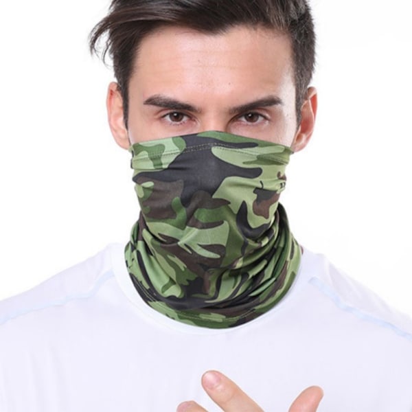 (vert camouflage) demi-masque couvre-cou tube snood cagoule bandana