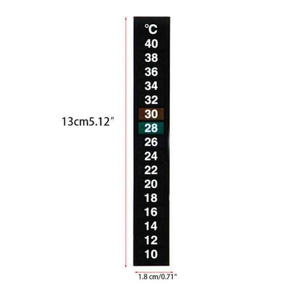Akvarietermometer Klistermærker til Glasbeholder Vandtemperatur Test 10 og 40 Grader Celsius