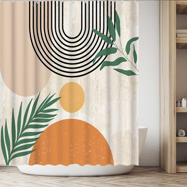 Mid Century Abstract Boho Dusjforhengsett Buesol Mod