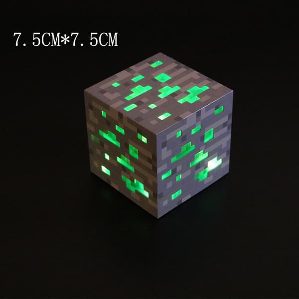 Minecraft-lys, oppladbar, dekorativ nattlys