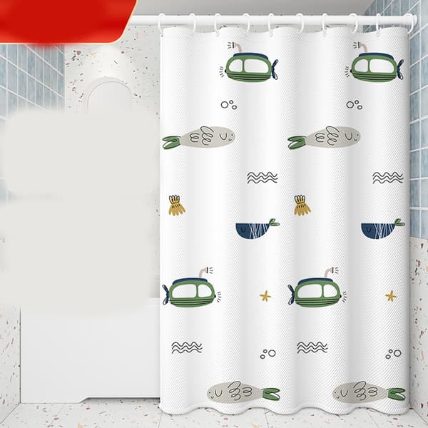 Vanntett muggsikker dusjforheng, 180x180cm, polyester, wit