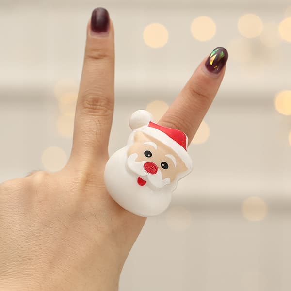 4 stk. julelysende ring lysende julemand legetøjsring LED blinkende fingerring f