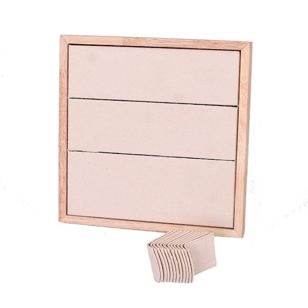 Øreringsholder Smykke Display Bakke Ørestikholder - 2stk (beige, mørkegrå)