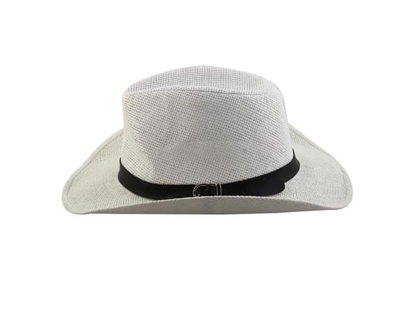 Herr Utomhus Halm Flätad Konstläder Band Dekor Western Stil S