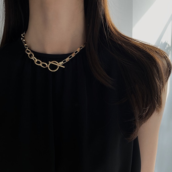 Tjock kedjan halsband damer trendig enkel mode design känsla n