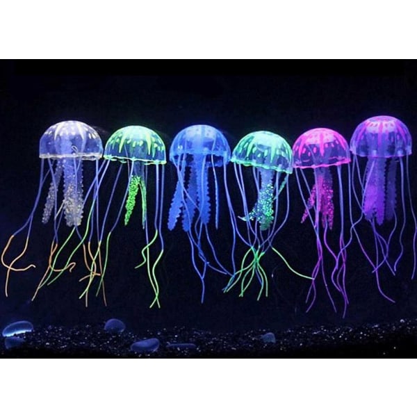 6 kpl Keinotekoinen Swim Glowing Effect Jellyfish Aquarium Decora