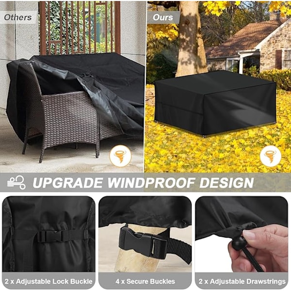 Vattentäta Trädgårdsmöbelöverdrag, 120*120*74cm Patio Trädgårdsmöbelöverdrag, 420D Oxford Skyddande Överdrag för Bord Stol Möbel, Utomhusmöbler