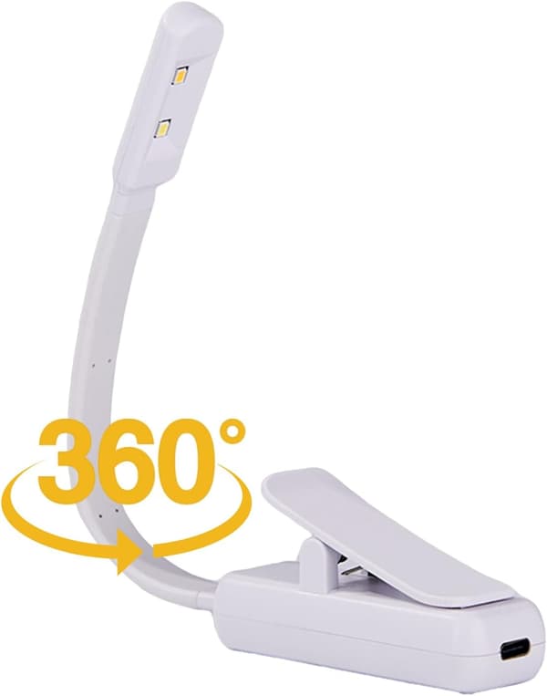 LED leselampe, leselampe, LED boklampe med lys | Justerbar lysstyrke, bokklemme leselampe for