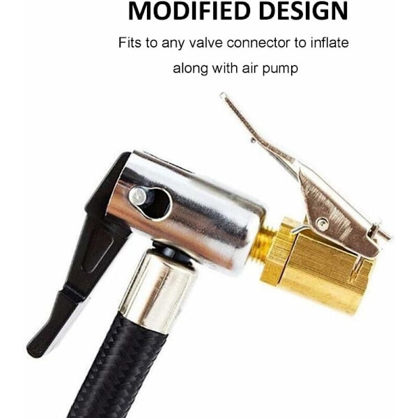 4-delad 8 mm däckventilsadapter, mässingsinflationsventilanslutning för bil- eller lastbilsdäck, spets för pneumatisk mässingskompressor, luftpumpklämma (8 mm)