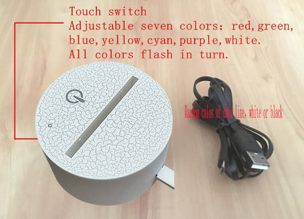 The Avenger Spider-man 3D LED Natlampe 7 Farve Touch Switch Bord