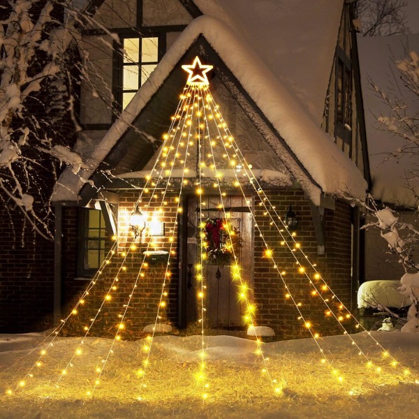 Juldekorationer Stjärnbelysning utomhus, 350 LED 10ft X 9 Vatten
