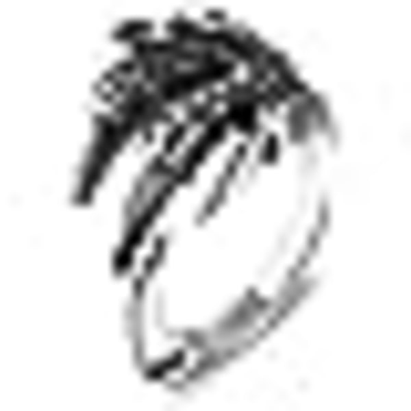 Herr Biker Ring, rostfritt stål Vintage Silver Dragon Claw öppningsring storlek