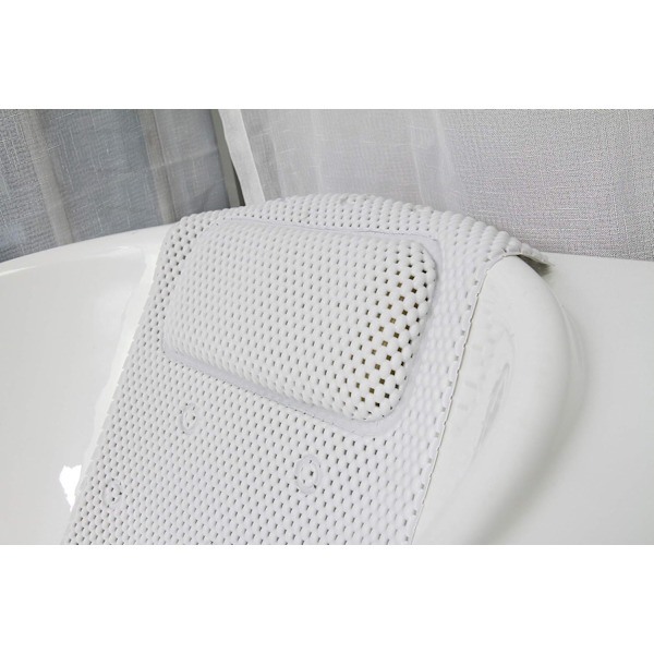 Badmatta med fullt kroppsskydd med badkudde, 3D Air Mesh Spa badkarskudde, med halkfria sugkoppar (125 * 36CM)