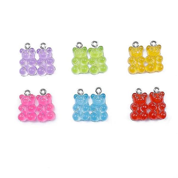 3D Gummy Diy Bear Charms - Resin Bear Shaped Clay Pendants
