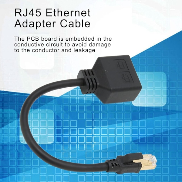 RJ45 Splitter Adapter, 1 til 2 Port RJ45 Netværk Ethernet Adapter Splitter, CAT8 Netværkskabel Splitter Adapter til Hjemmekontor