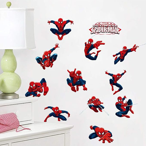 Spiderman-effekt veggklistremer klistremer soveromdekorasjon