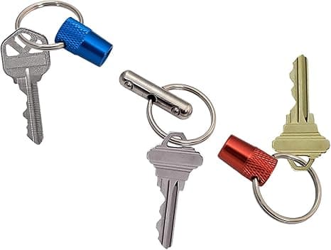Nyckelring med tre ringar, 1-pack, röd, blå och silver