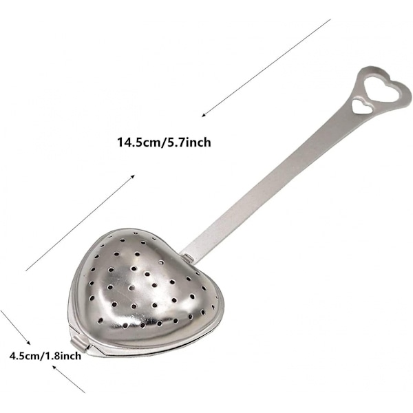 10 stk. hjerteformet te-infuser - rustfrit stål