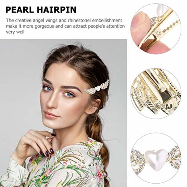 2 stk. Krystallperle Hårklemme Hårnål Rhinestone Engel Vinger Hår