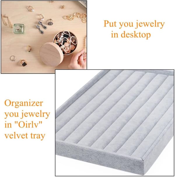 Fløyel 7 Spor Ring Ørepynt Studs Skuff Display Smykker