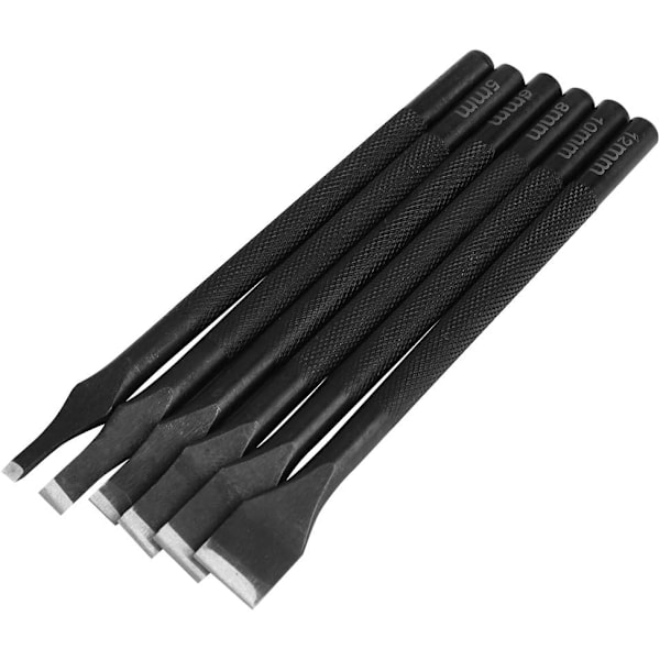 6 st Leather Metal Punch Set Läder Rakt Spår Punch DIY Hantverk Verktyg med Rakt Hål Punch Set med 3mm/5mm/6mm/8mm/10mm/12mm Läder Verktyg