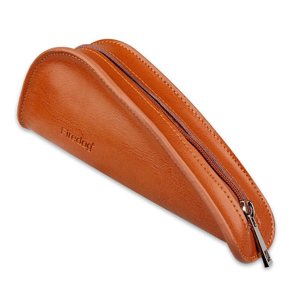 Læder lynlås penne etui pung holder taske - lille rejse makeup kosmetik taske