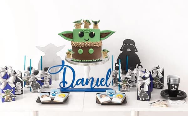 5 stk. kagepynt til Star Wars, Galaxy Wars temafestartikler