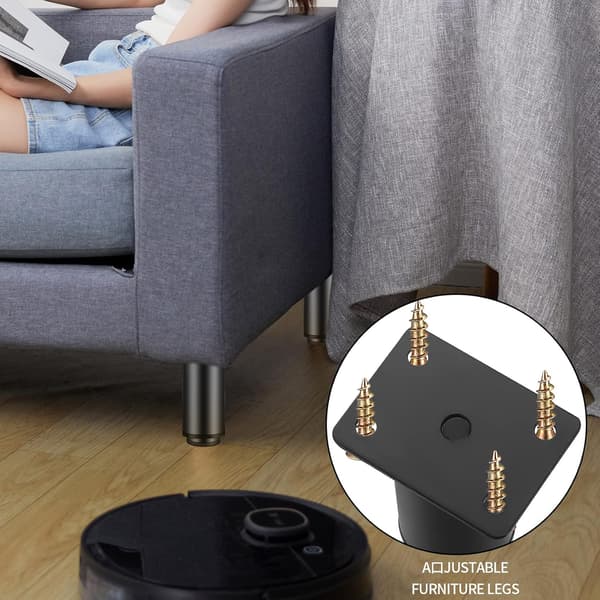 Justerbare Møbelben, Sorte Metalbordben, Køkkenkabinetsfødder, Skabe, Sengefødder (8-12CM)