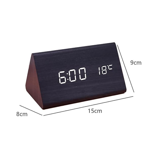 LED Kreativ Digital Träklocka Temperatur Evighetskalender Uppladdningsbar