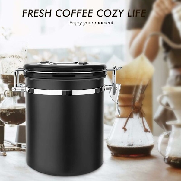 1,5 L rustfritt stål oppbevaringsboks for kaffe, te, kakao