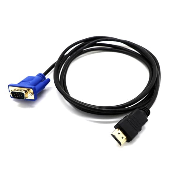 Sort konverteringslinje strømadapter, HDMI til VGA, 1,8 m