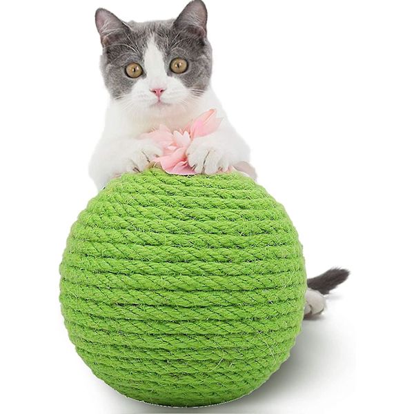 Kattens kloreball, sisal kaktus katteleke med bjelleball -