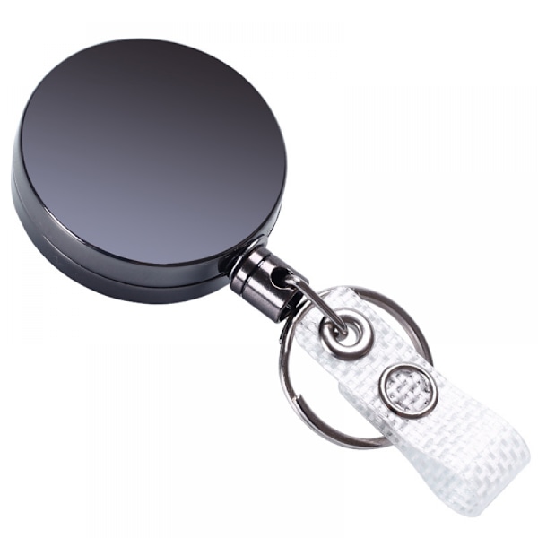 Indtrækkelig badgeholder-rulle, holdbar metal indtrækkelig nøglering nøglering, heavy duty zinklegering badgeholder snor rulle med bælteklips indtrækkelig