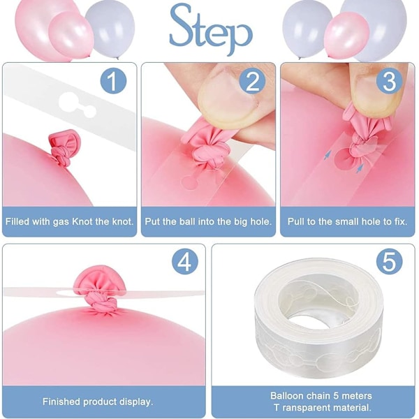 Ballonbue Kit 141stk Ballon Garland Kit Latex Balloner (Rose Gold)