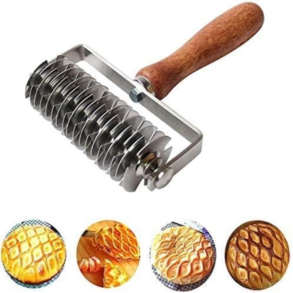 Rostfritt stål deg Galler Pizza deg Roller Cutter Trä Ha