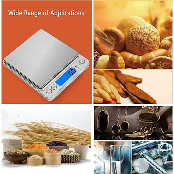 3000g/0,1g tarkkuusvaaka, keittiövaaka/taskuvaaka/koruvaaka, elektroninen vaaka, taustavalaistu LCD-näyttö