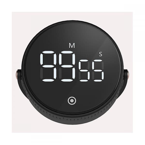 Magnetisk Digital Timer til Køkken Ur Timer Tidsstyring Stopur Led Bord Alarm Køkken (sort)