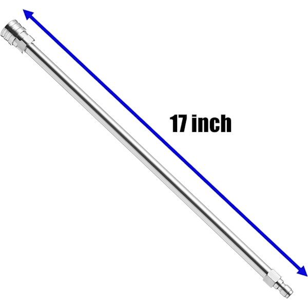 Forlængerrør til højtryksrenser, 17\", 1/4\", Quick Connect