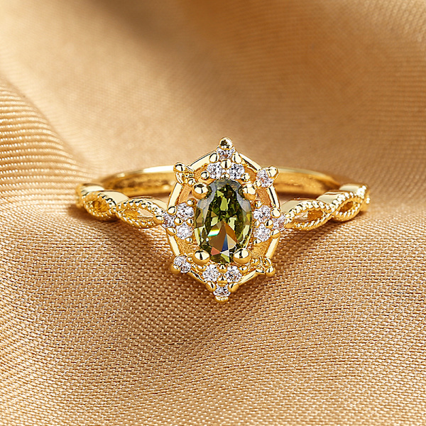 Tåardrop Crest Ring för kvinnor, olika ädelstenar, päronform, storlekar
