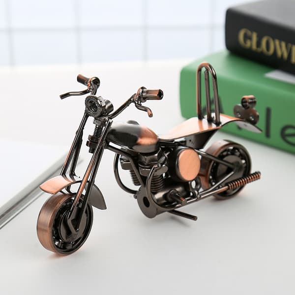 Motorcykelmodel i jern, miniaturekøretøj, moderne ornament