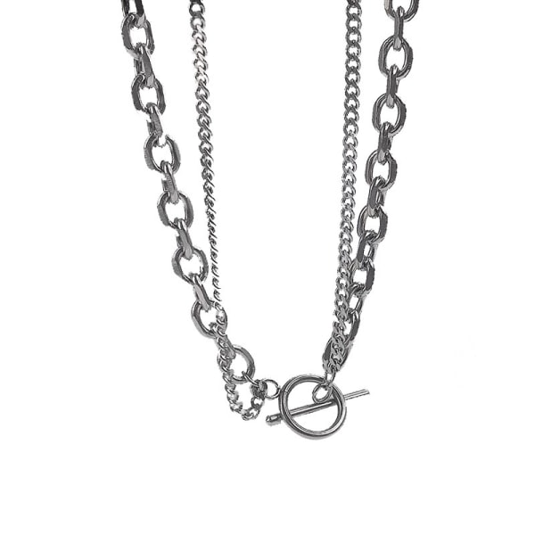 Unisex Curb Link Chain Halsband för kvinnor Män Hip Hop Rock Heavy OT lås krage