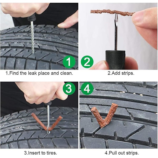 30 stk Naturlig Gummi Dekk Reparasjonsveke Bil 6mm*10cm Motorsykkelsett