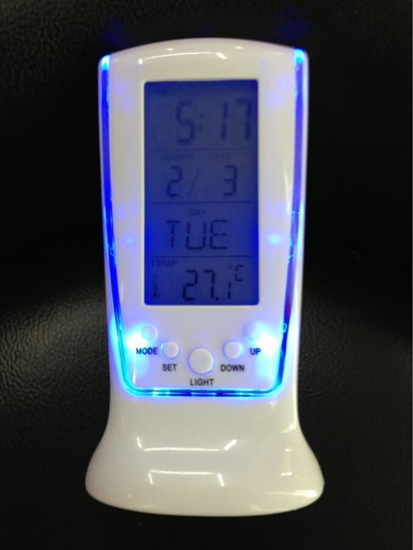 1pc Termometer Digital Väckarklocka Lampa Nattljus Projektion L