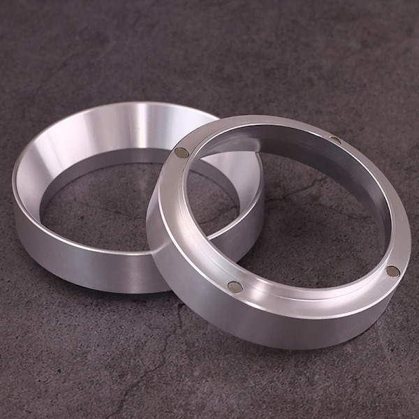 2pcs 51mm Coffee Dosing Ring, Espresso Funnel, Coffee Machine Accessory, Aluminum Dosing Ring with Magnetic, for Precise Dipping Cups