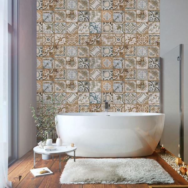Imitasjon Vintage Fargerike Fliser Flis Klistremerke DIY Vegg Klistremerke Wat