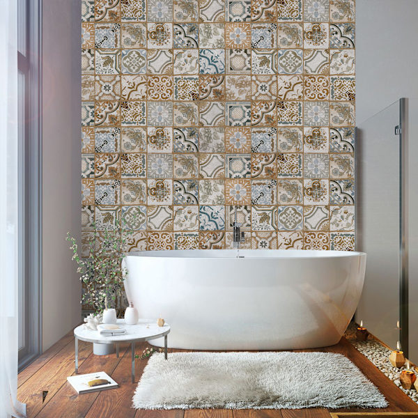 Imitation Vintage Colorful Tile Tile Sticker DIY Wall Sticker Wat